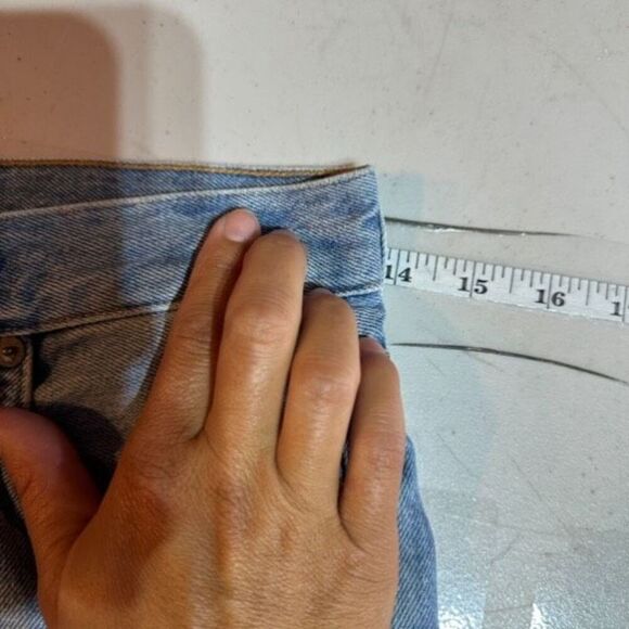 Agolde Distressed Straight Cropped Feel Good Jeans Blue Denim Light Wash Size 24 - Picture 10 of 14